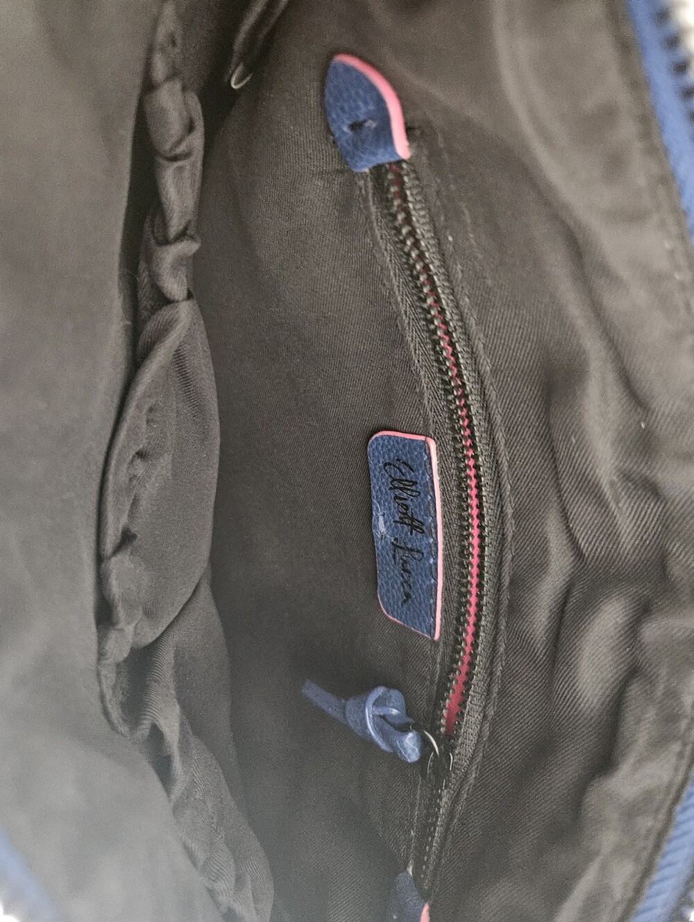 Elliott Lucca Blue Woven Leather Crossbody - Picture 5 of 5